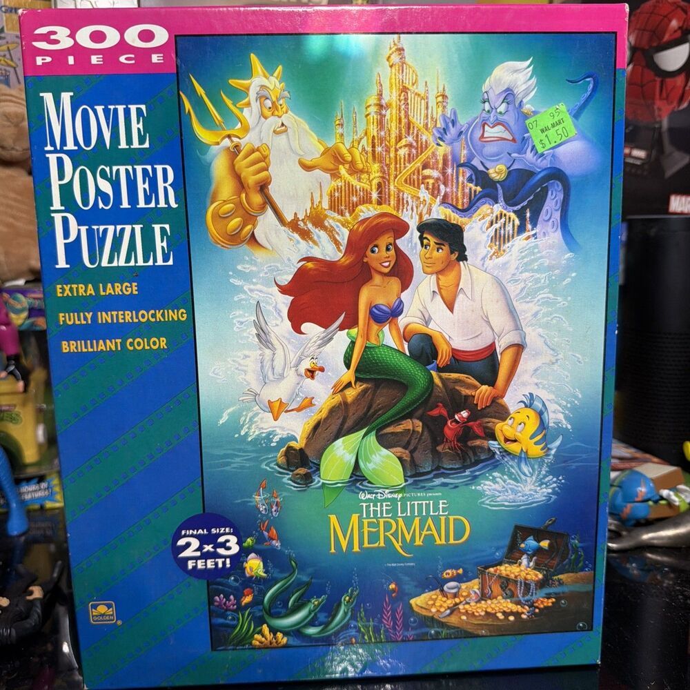 Vintage Disney Little Mermaid Banned Cover 300 Pc Puzzle  New Sealed Golden 2x3!